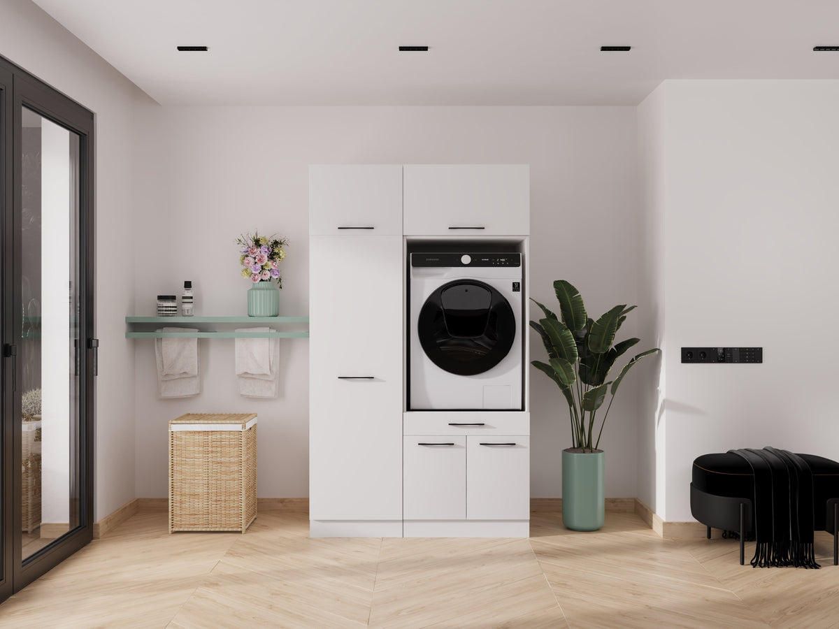 Wasmachinekast in de badkamer installeren: veilig, netjes en ruimtewinnend