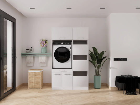 Wasmachine trilt in kast