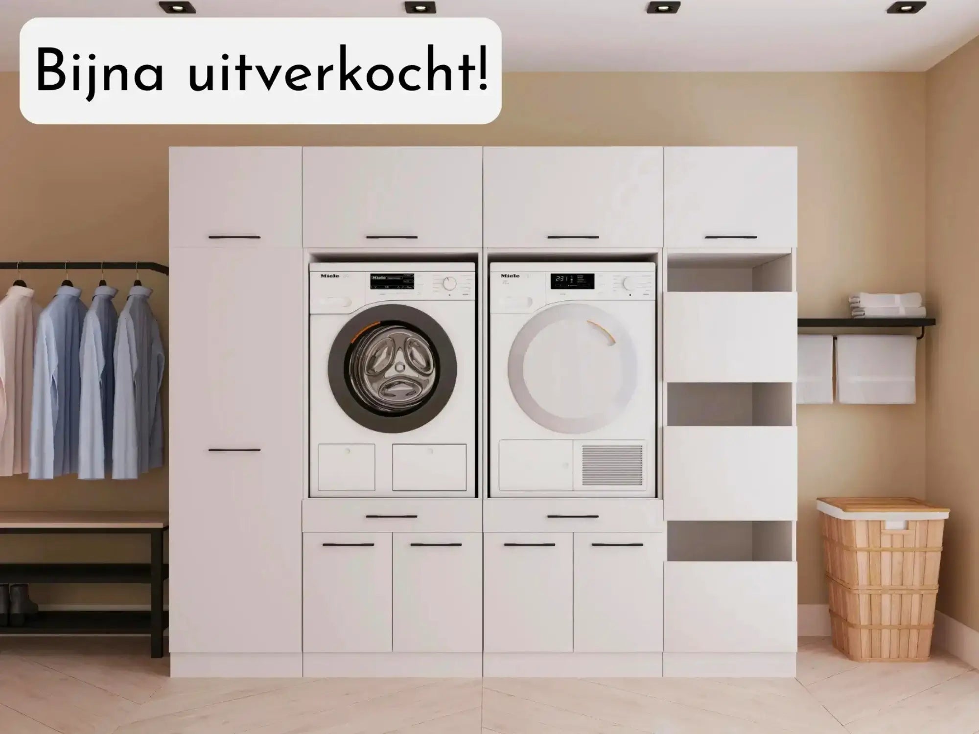 Wasdroom wasmachine kast dubbel 8.0