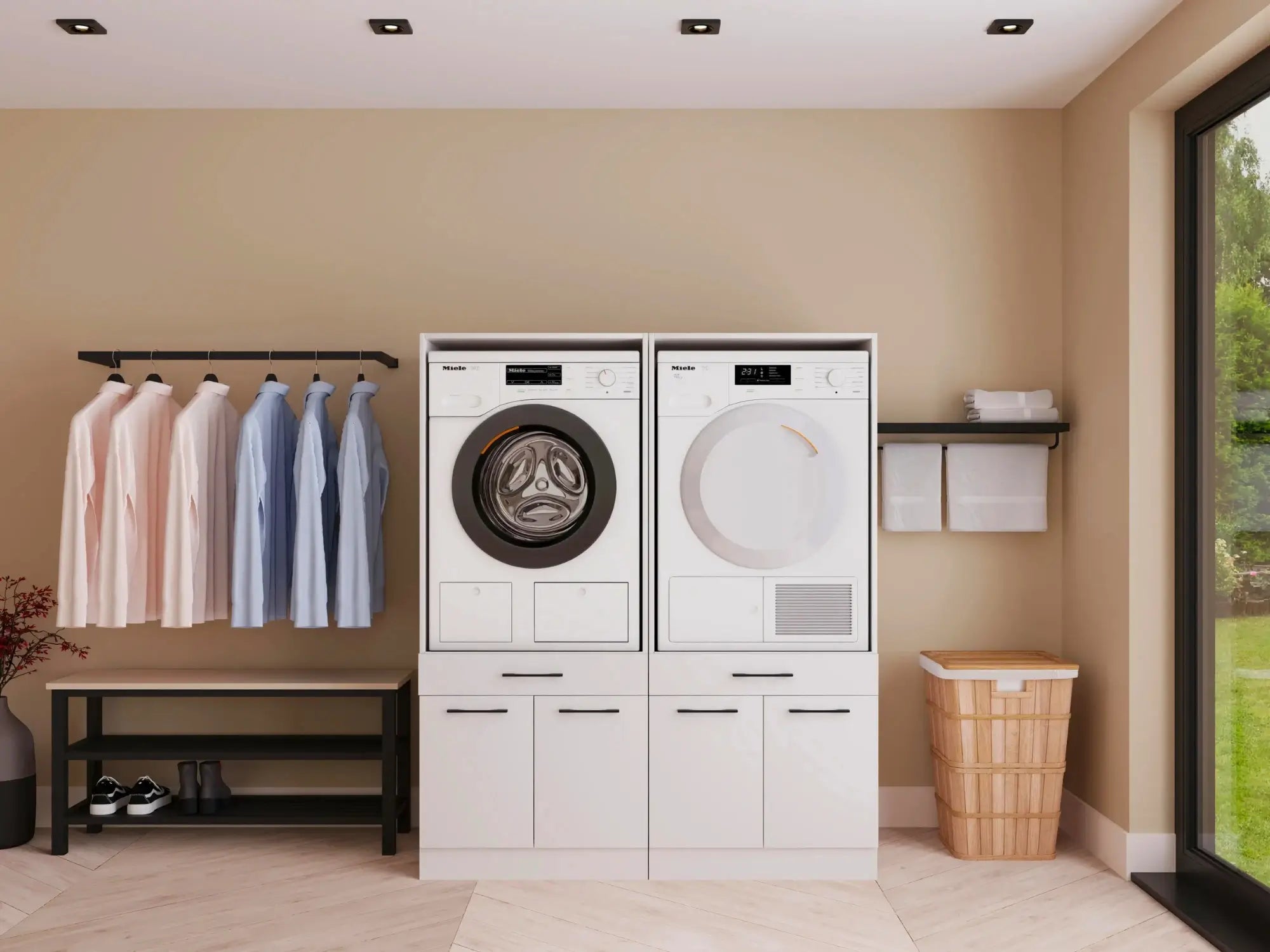 Wasdroom wasmachine kast dubbel 1.0