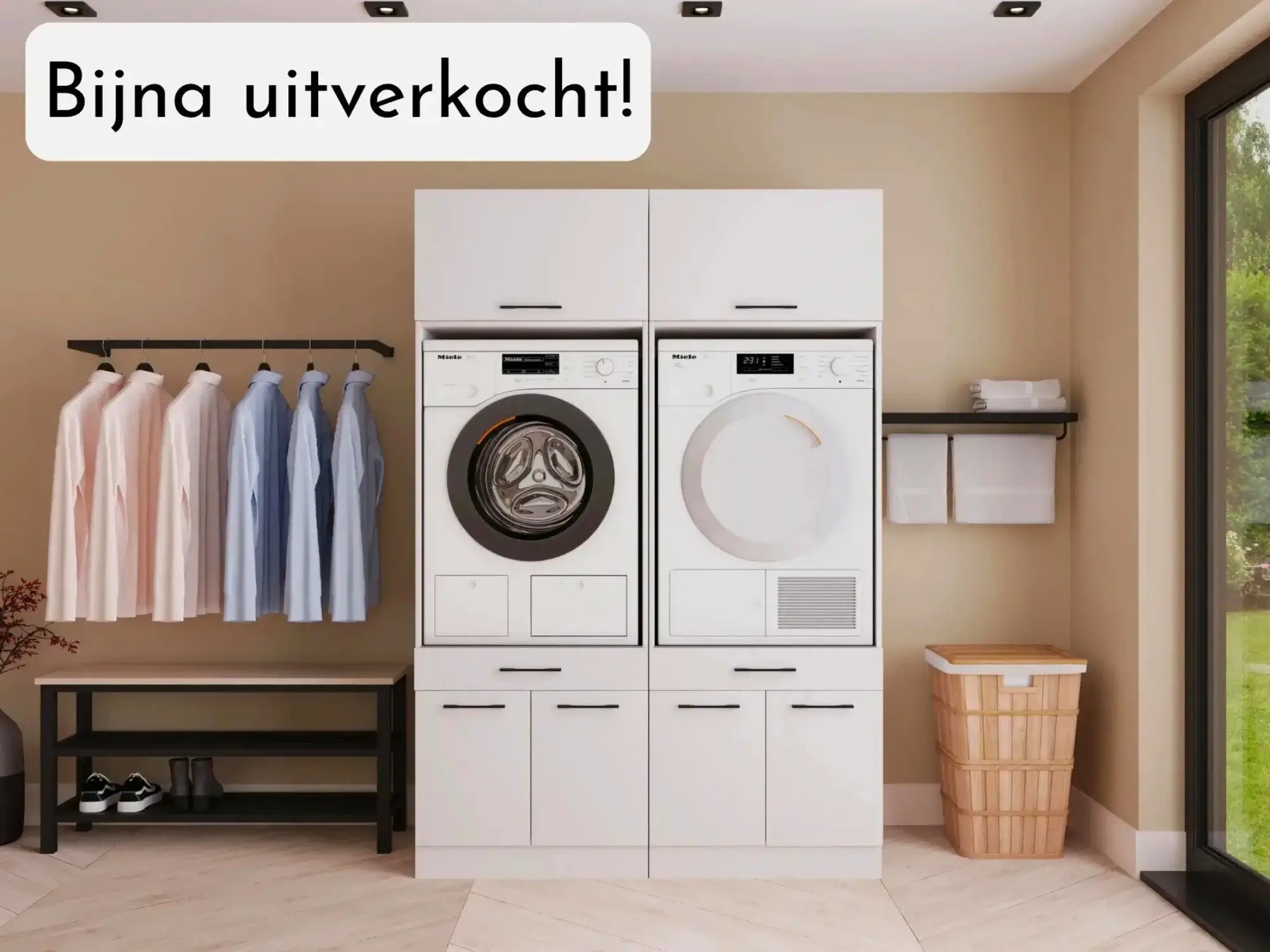 Wasdroom wasmachine kast dubbel 2.0