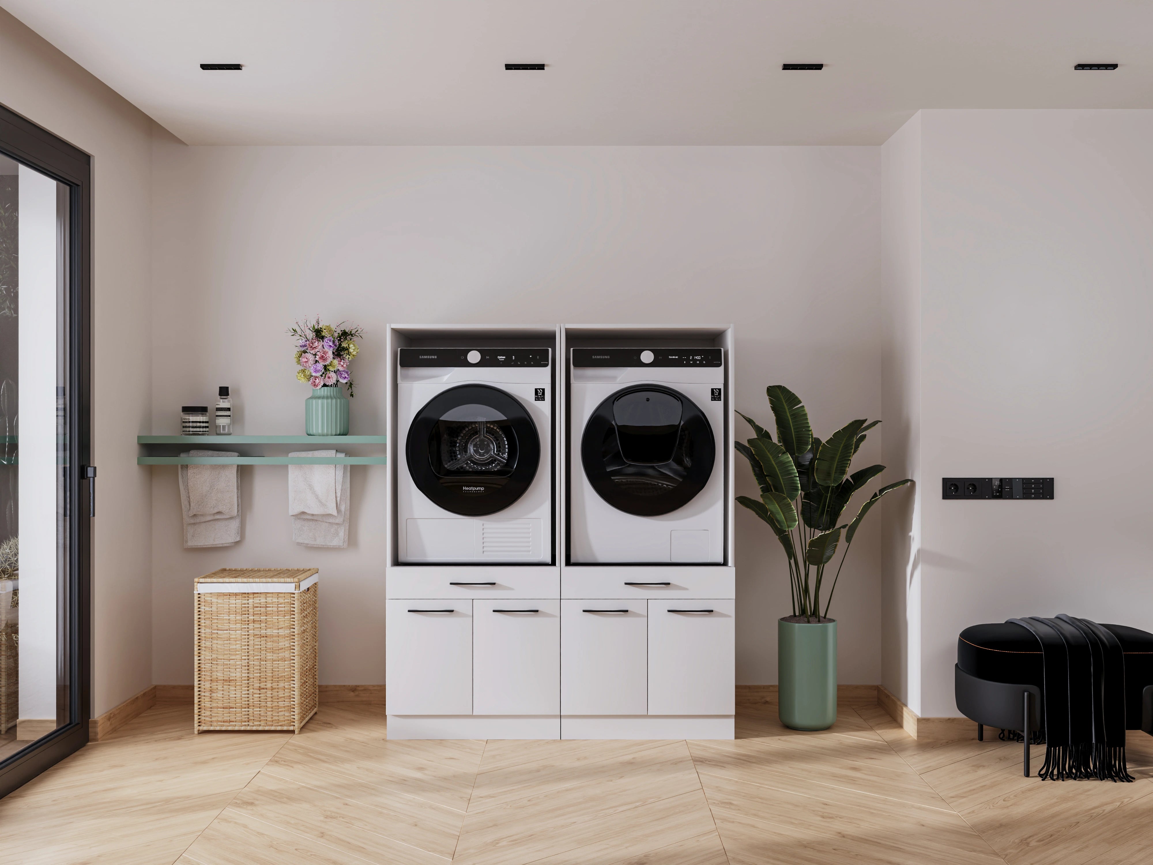 Wasdroom wasmachine kast dubbel 1.0