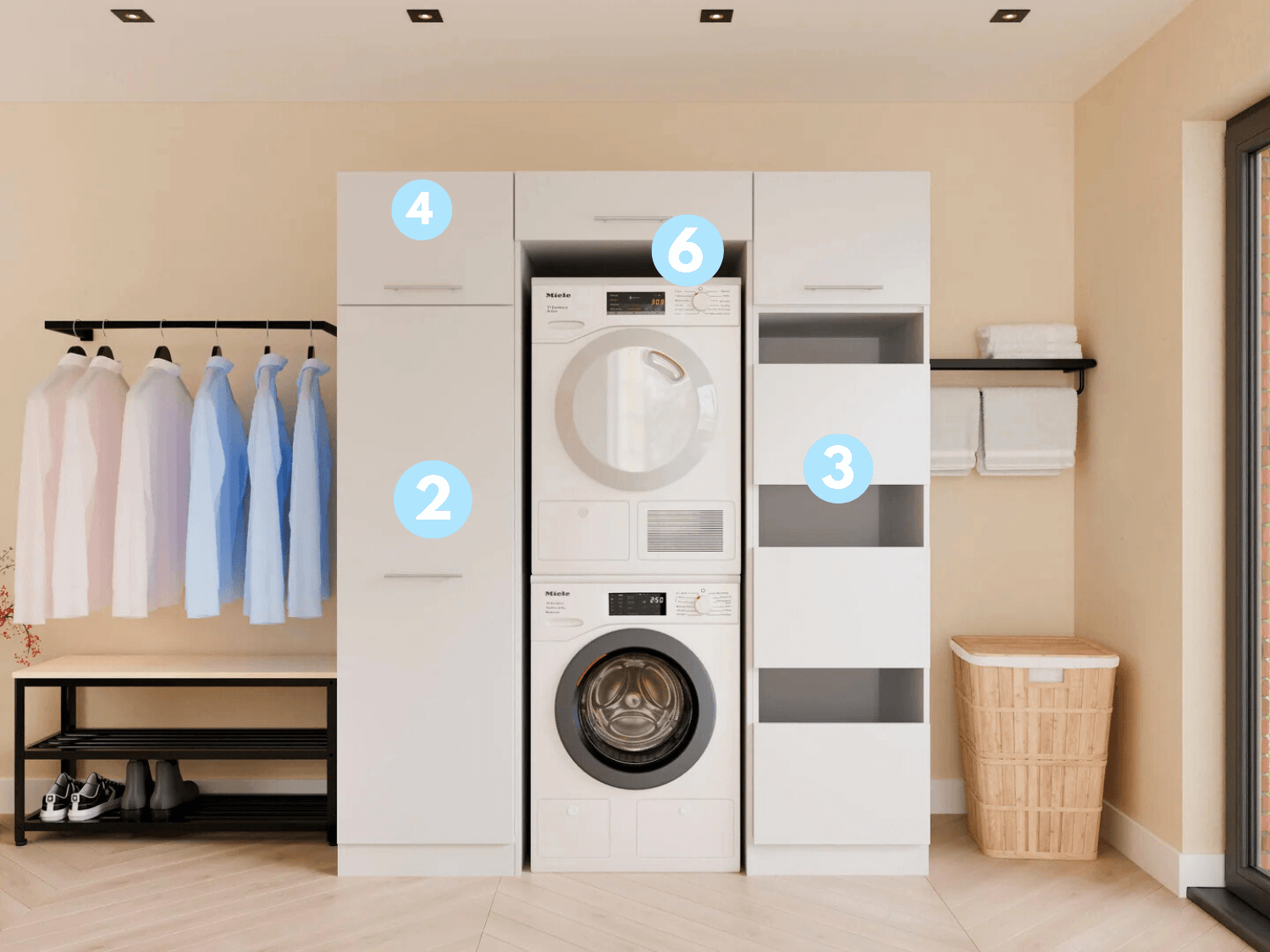 Handleiding stapelkast wasdroom wasmachine kast